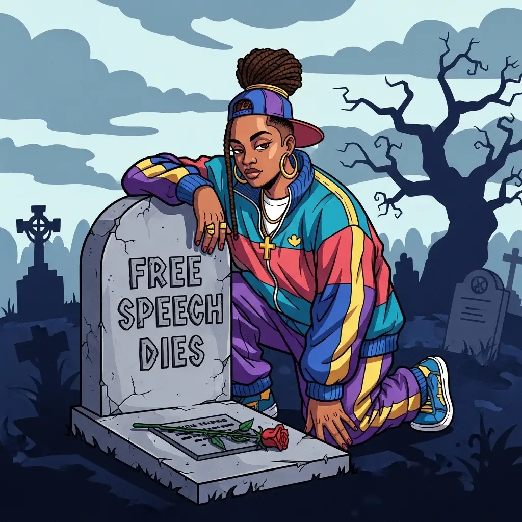 Cover for Free speech dies
